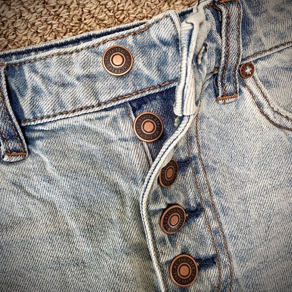 Free People NWT “Breezy” Button Front Denim Mini Skirt - Picture 5 of 10